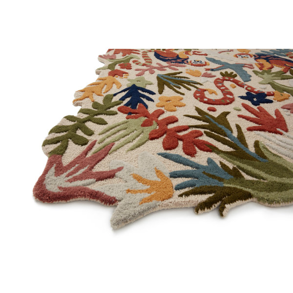 Justina Blakeney x Loloi Optimism Handmade Wool Ivory / Fiesta Rug